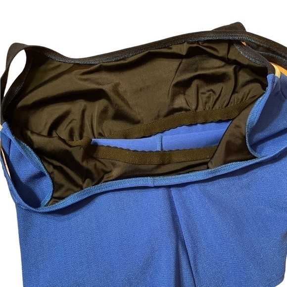 Lands’ End Women’s Blue Navy Color block Tankini Swim Top Size 16 Made in USA - Picture 4 of 7